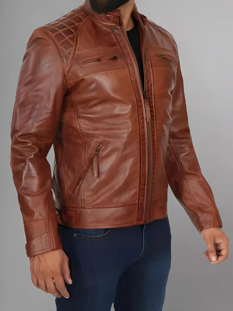 Men’s Premium Distressed Leather Jacket
