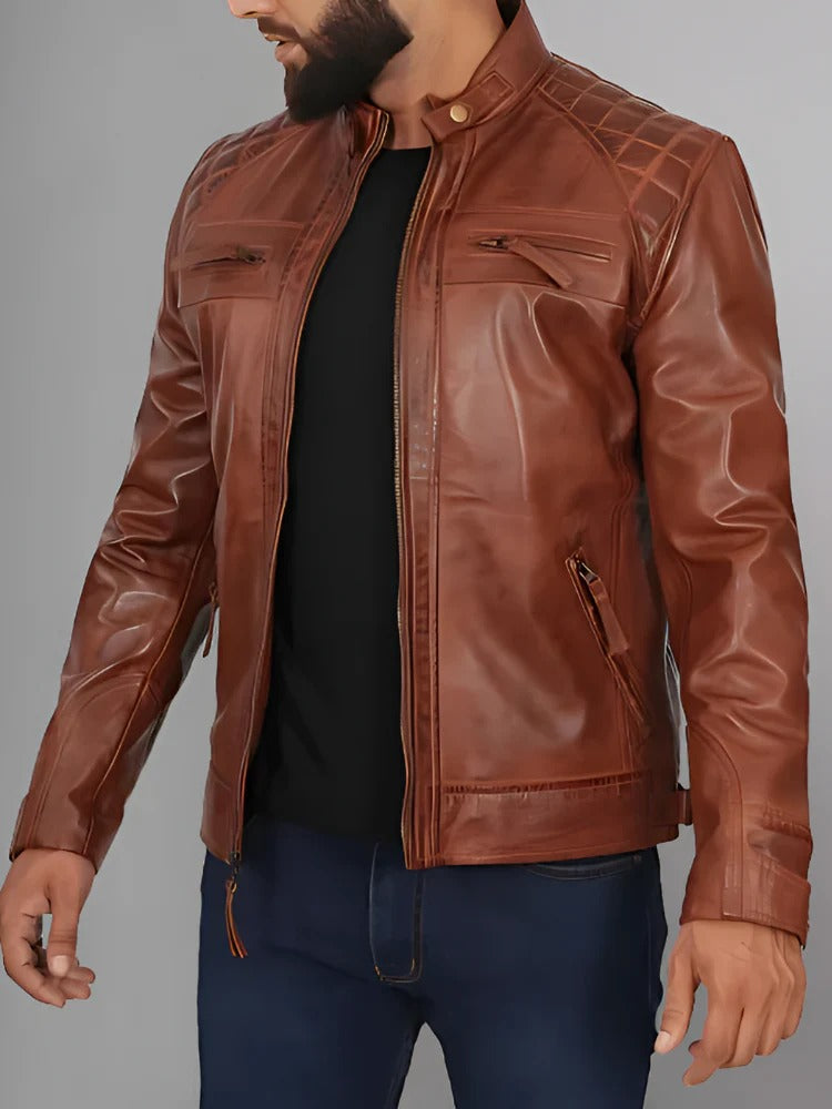 Men’s Premium Distressed Leather Jacket
